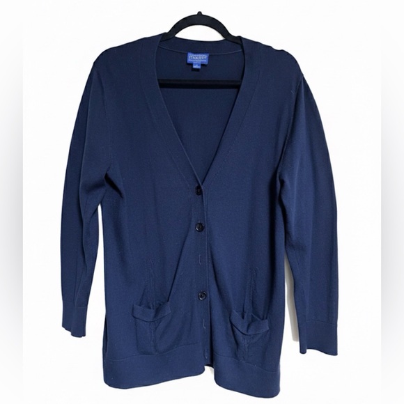 Pendleton Other - Pendleton Deep Blue Merino Wool Button-Up Cardigan